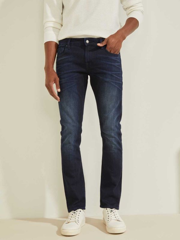 Deep Blue Men's Guess Miami Super Skinny Jeans Australia Sale | 713DWESZB