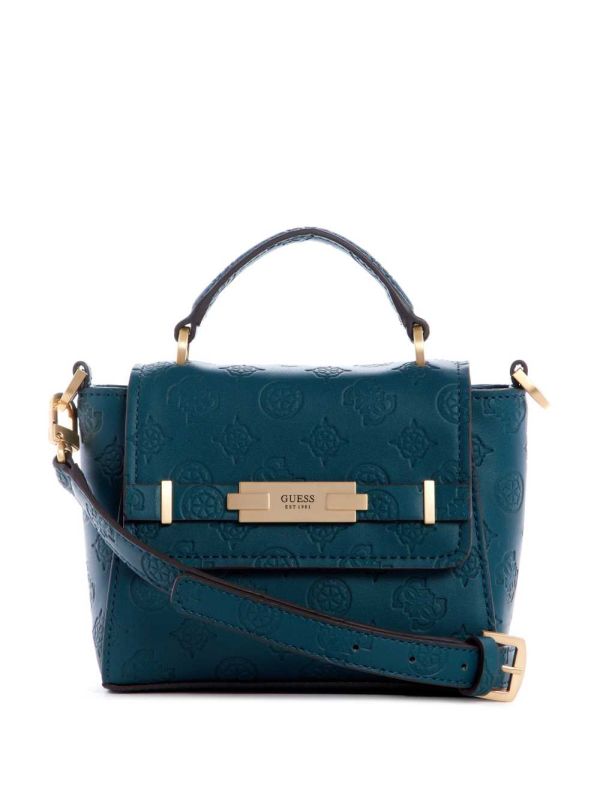 Deep Green Women's Guess Bea Mini Top Handle Crossbody Bags Australia Sale | 876DYVHJX