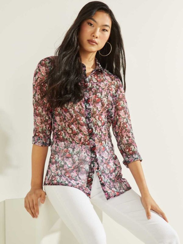 Flower Women's Guess Clouis Blouse Australia Sale | 746NRZXBH