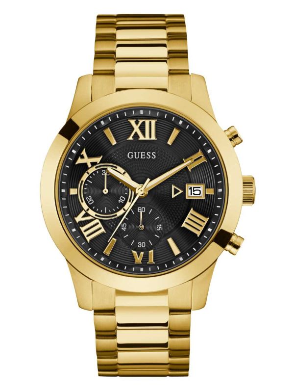 Gold Men's Guess Gold-Tone Chronograph Watches Australia Sale | 418MXSUVB