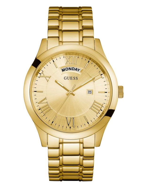 Gold Men's Guess Gold-Tone Classic Multifunction Watches Australia Sale | 137HMPXTV