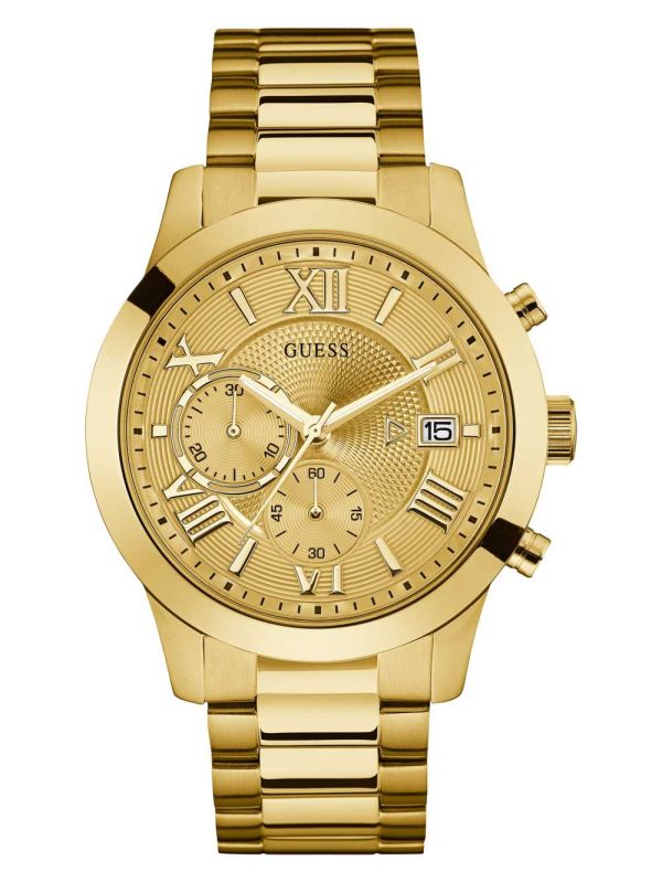 Gold Men's Guess Gold-Tone Classic Watches Australia Sale | 142SMLZAW