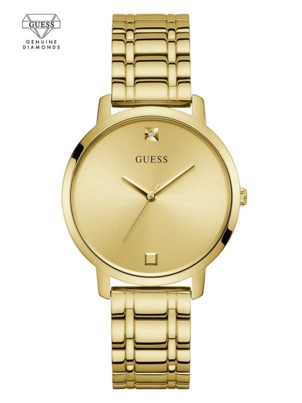 Gold Men's Guess Gold-Tone Diamond Analog Watches Australia Sale | 329KGRABH