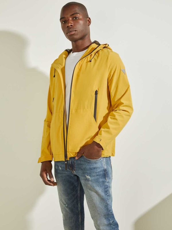 Gold Orange Men's Guess Eco Kaden Hooded Jackets Australia Sale | 463CYSJTN