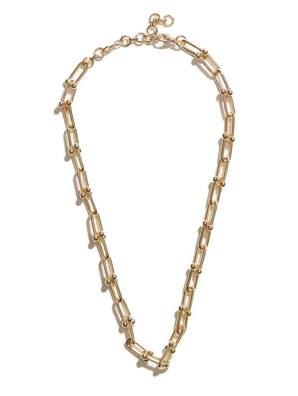 Gold Women's Guess 14KT Ball Paperclip Chain Necklace Australia Sale | 283YJMOBV