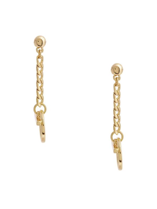 Gold Women's Guess 14KT Chain-Link Toggle Earrings Australia Sale | 912GLZPEX