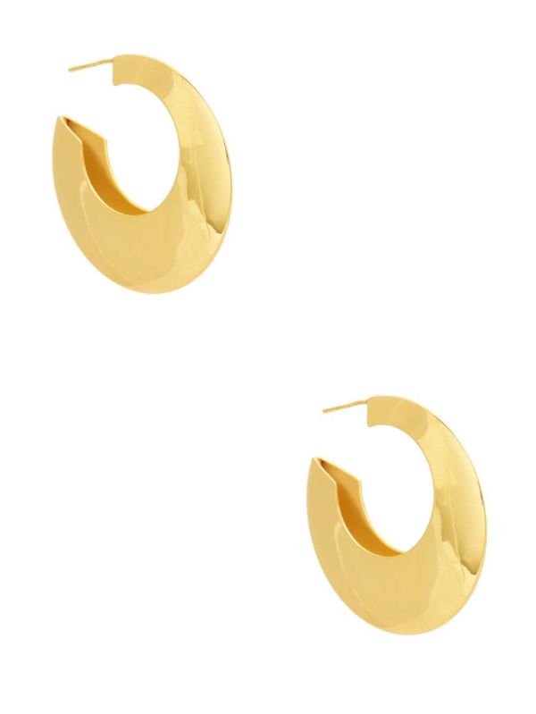 Gold Women's Guess 14KT Curved Hoop Earrings Australia Sale | 807VYAHUZ