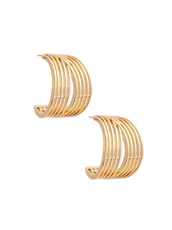 Gold Women's Guess 14KT Plated Shield Earrings Australia Sale | 205MNORCG