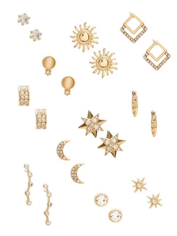 Gold Women's Guess Glamour Stud Set Earrings Australia Sale | 674CLQRTW