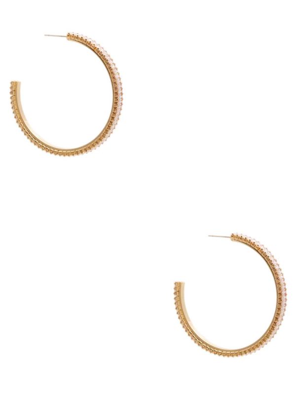 Gold Women's Guess Sleek Baguette Hoop Earrings Australia Sale | 852FJWPKV