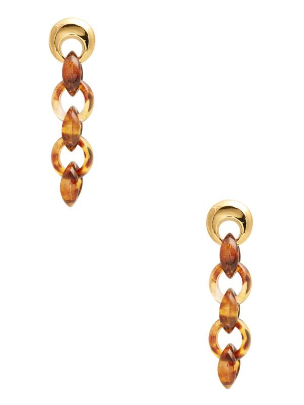 Gold Women's Guess Tortoise Chain Earrings Australia Sale | 824EHOSWT