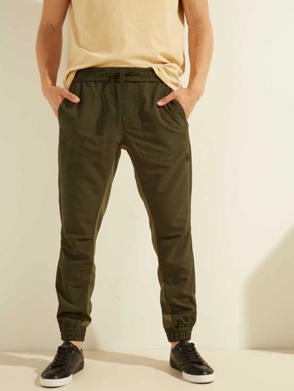 Green Men's Guess Explorer Stretch Joggers Australia Sale | 283EPVWCR