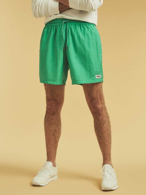 Green Men's Guess Originals Kit Nylon Shorts Australia Sale | 153MLWPDX