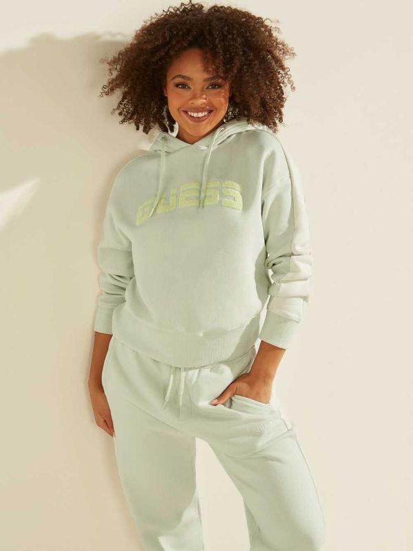 Green Women's Guess Eco Annetta Hooded Sweatshirt Australia Sale | 328BVLNOT