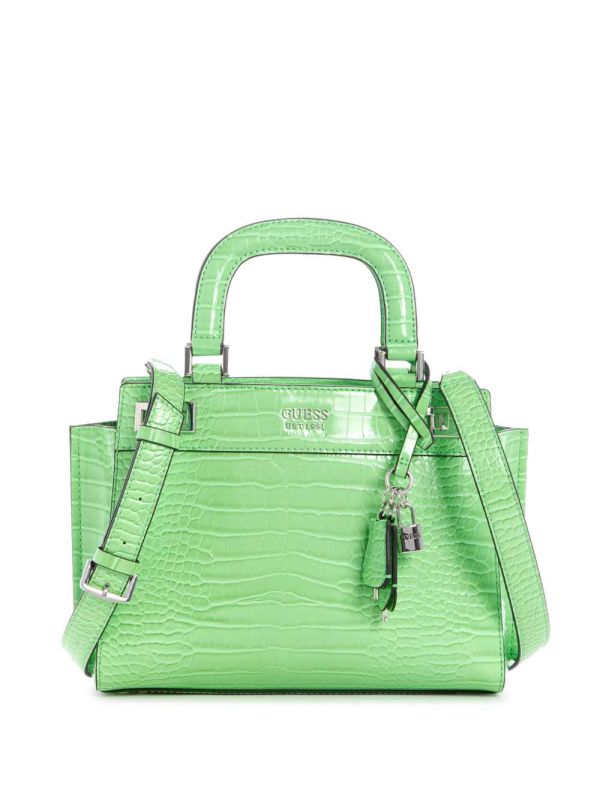 Green Women's Guess Katey Girlfriend Satchel Bags Australia Sale | 813ONSLHA