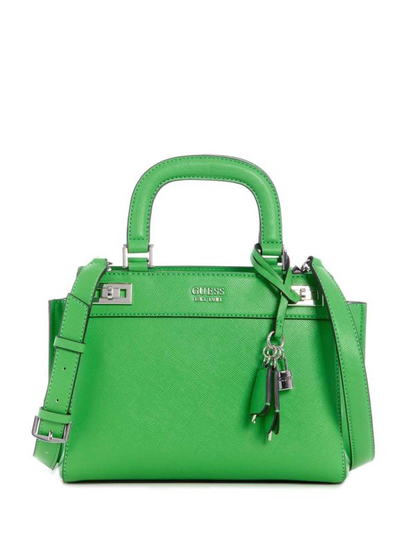 Green Women's Guess Katey Girlfriend Satchel Bags Australia Sale | 876LFRNCH