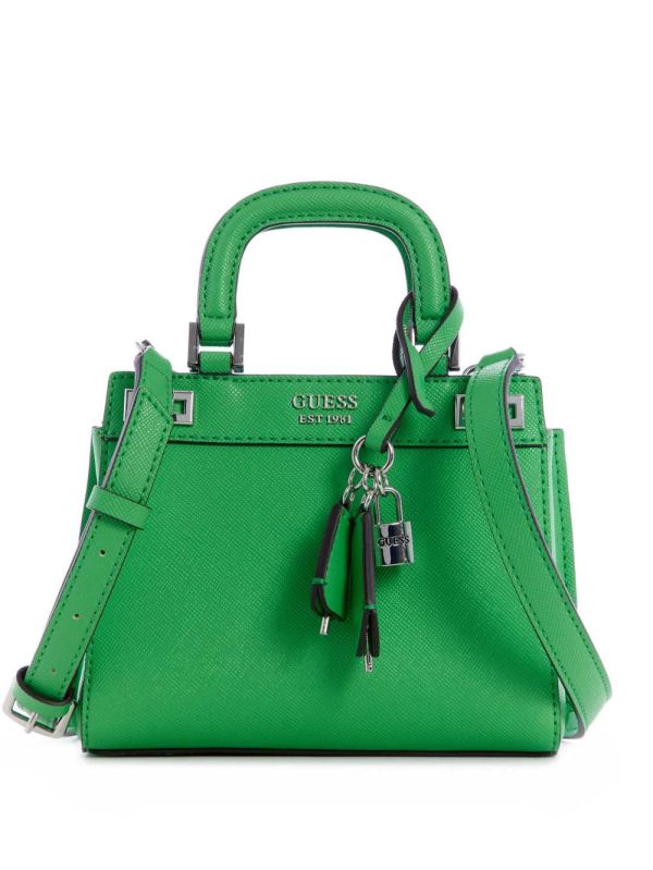 Green Women's Guess Katey Mini Satchel Bags Australia Sale | 250AFBKOJ