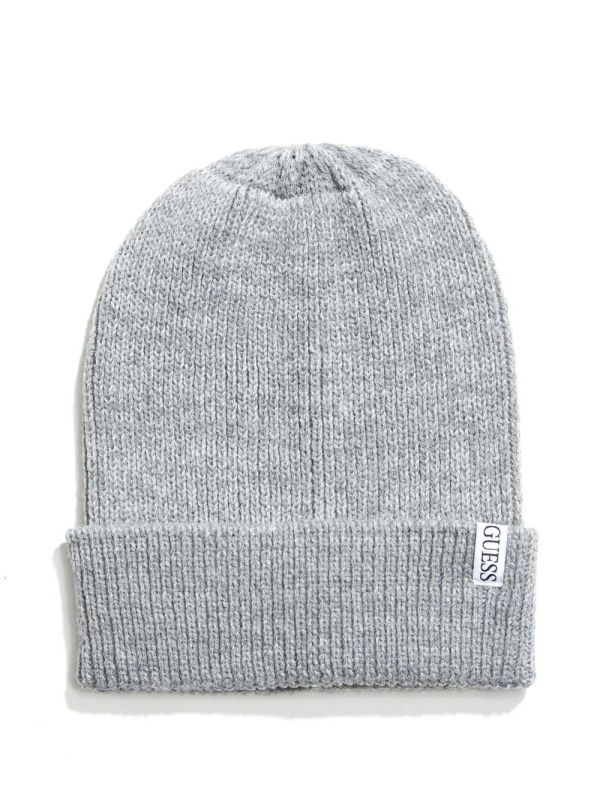 Grey Men's Guess Elliot Patch Beanie Australia Sale | 489HODSGI