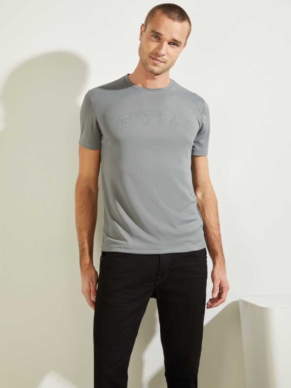 Grey Men's Guess Korey T-shirt Australia Sale | 637JAFNTU