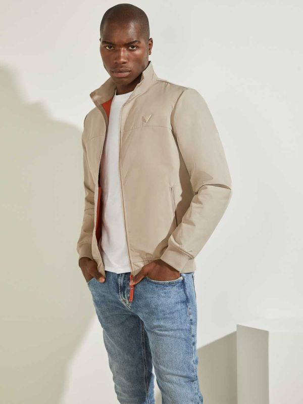 Grey Orange Men's Guess Amos Bomber Jackets Australia Sale | 173VULCRO