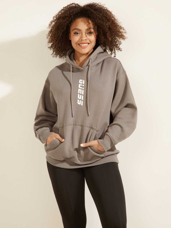 Grey Women's Guess Eco Alisha Hooded Sweatshirt Australia Sale | 630MHYZLC