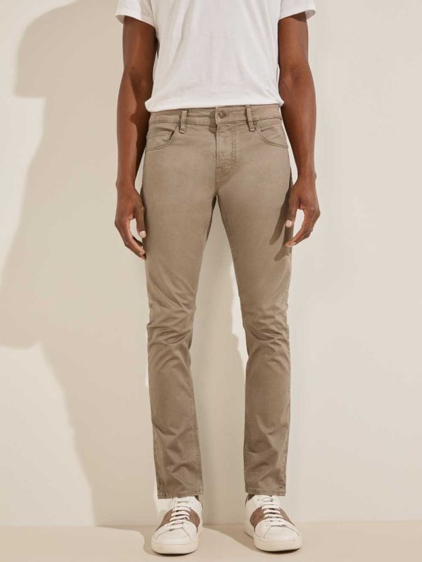 Khaki Men's Guess Chris Skinny Jeans Australia Sale | 418VFDBGE