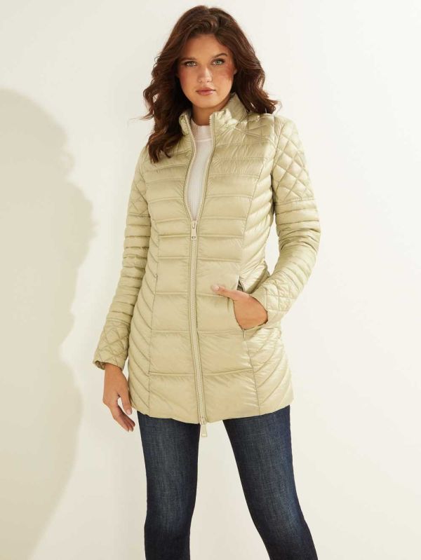 Light Green Women's Guess Natasha Packable Down Jackets Australia Sale | 497RQJLOG