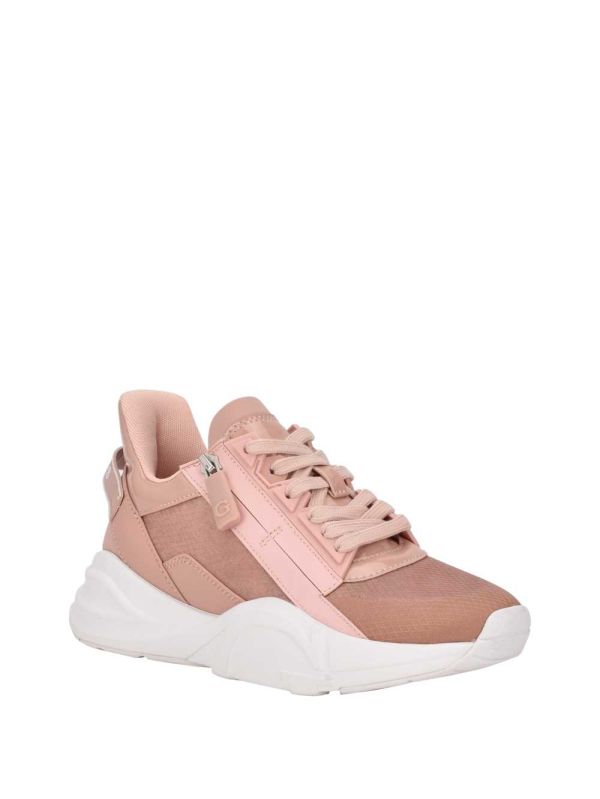 Light Pink Women's Guess Bailian Side-Zip Sneakers Australia Sale | 953MTAKLH