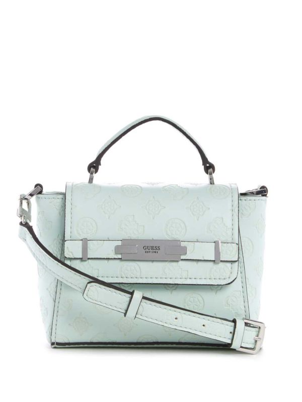 Light Turquoise Women's Guess Bea Mini Top Handle Flap Crossbody Bags Australia Sale | 765GLENDM