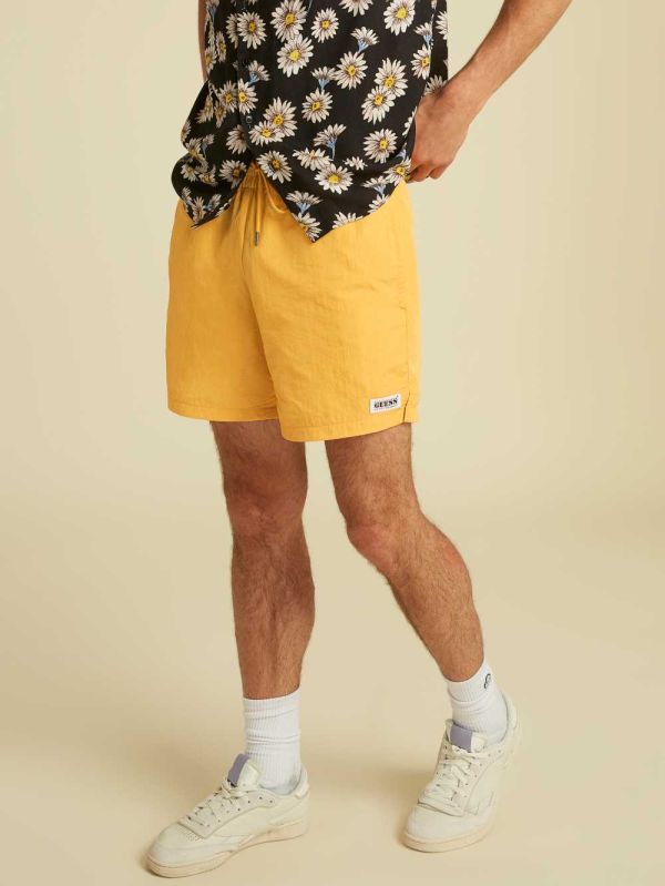 Mango Yellow Men's Guess Originals Kit Nylon Shorts Australia Sale | 305TAWKEL