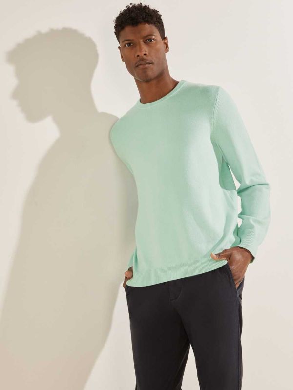 Mint Men's Guess Eco Liam Crew Sweaters Australia Sale | 932JEXICL