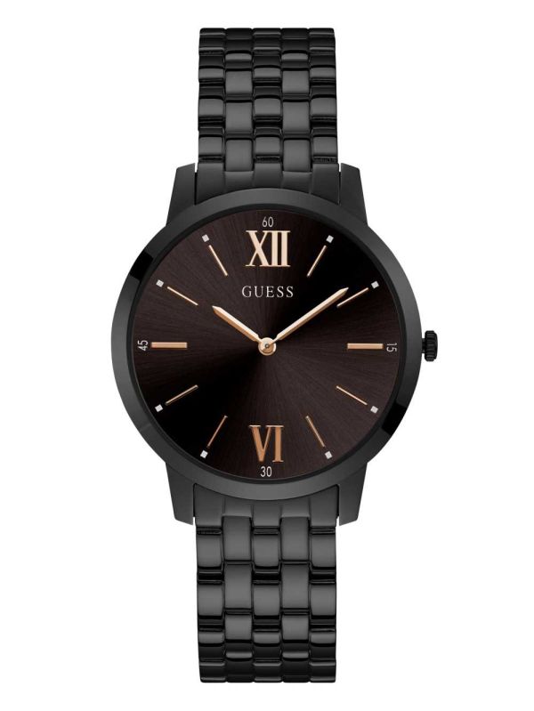 Obsidian Men's Guess Black Analog Watches Australia Sale | 108JLTXIQ