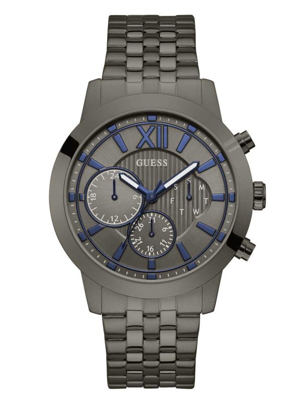 Obsidian Men's Guess Gunmetal Multifunction Watches Australia Sale | 539BALJZF