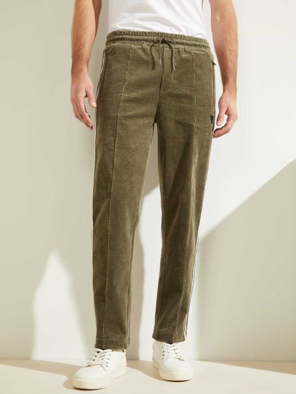 Olive Men's Guess Myron Corduroy Pants Australia Sale | 563CJBPTQ