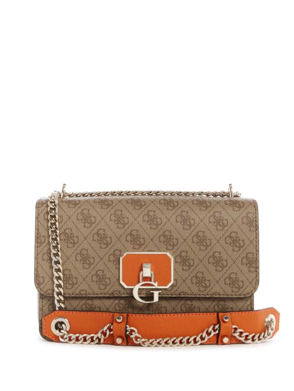 Orange Women's Guess Alisa Convertible Crossbody Bags Australia Sale | 408NCHVLS