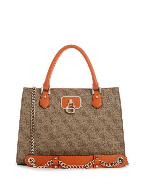 Orange Women's Guess Alisa Girlfriend Satchel Bags Australia Sale | 382TJBZHQ