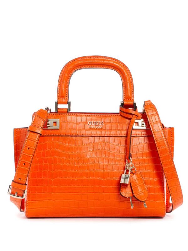 Orange Women's Guess Katey Girlfriend Satchel Bags Australia Sale | 305IXRHJO