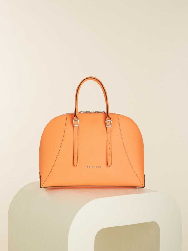 Orange Women's Guess Lady Luxe Dome Satchel Bags Australia Sale | 356QVKRFB