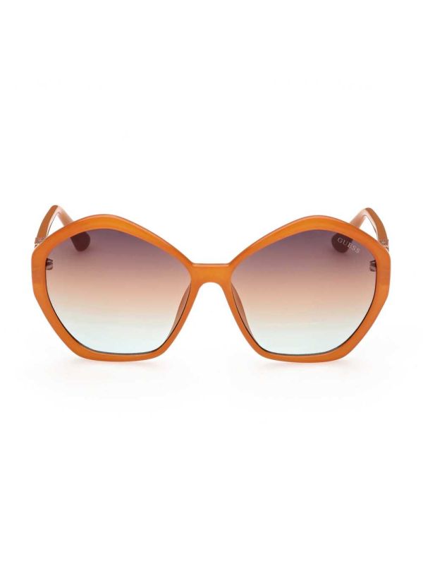 Orange Women's Guess Oversized Geometric Logo Sunglasses Australia Sale | 816UALSKF