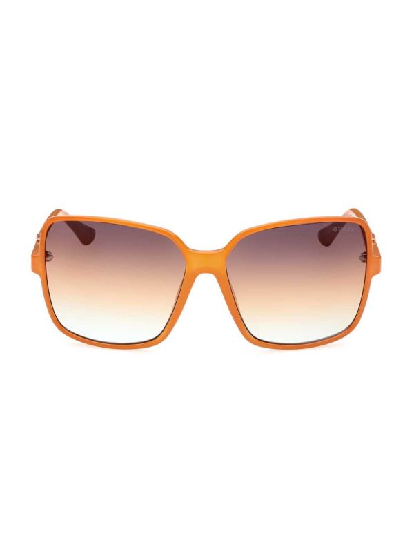 Orange Women's Guess Oversized Square Logo Sunglasses Australia Sale | 387IGTQVJ