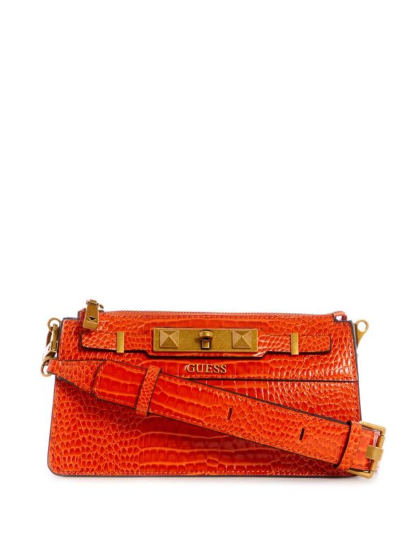 Orange Women's Guess Raffie Mini Crossbody Bags Australia Sale | 487XIQTLD