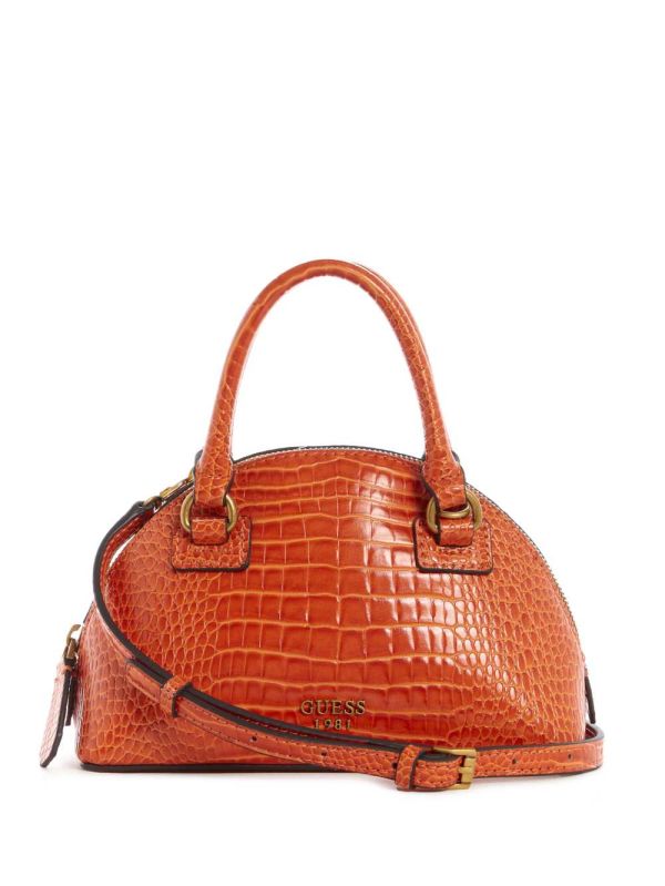 Orange Women's Guess Shilah Small Dome Crossbody Bags Australia Sale | 267HMSZDP