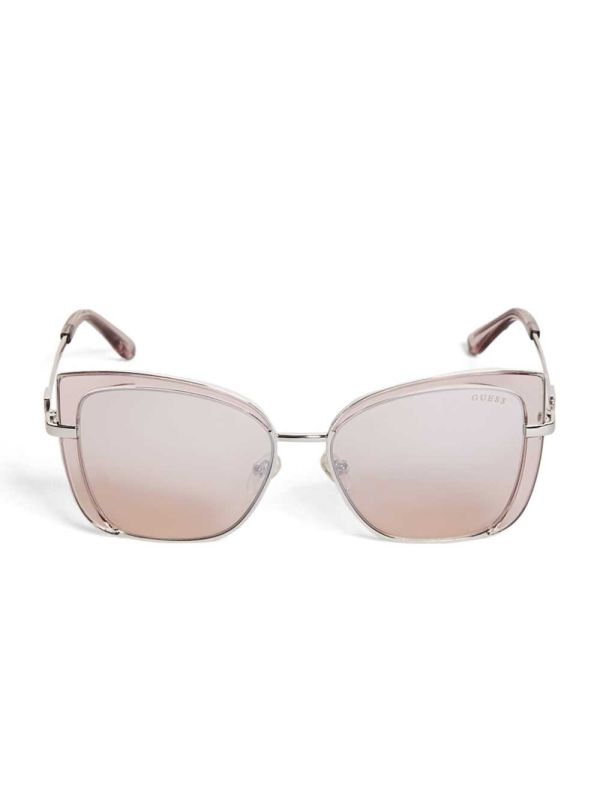 Pink / Burgundy Women's Guess Tinted Cat-Eye Sunglasses Australia Sale | 029VFMSCO