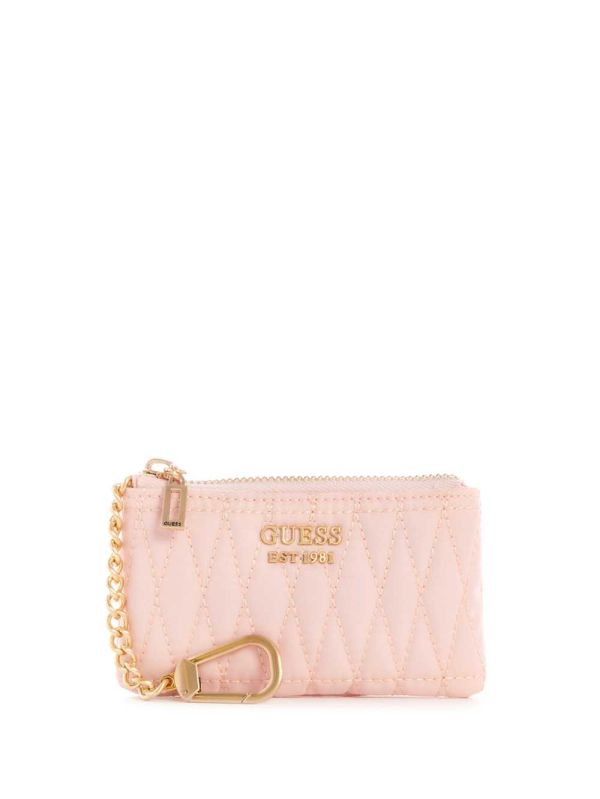 Pink Women's Guess Layla Zip Pouch Wallets Australia Sale | 468VESWDO