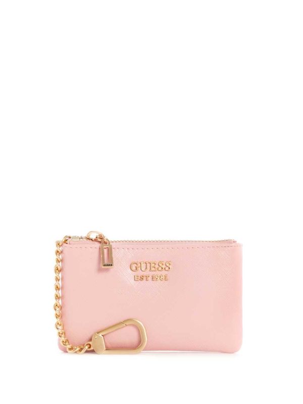 Pink Women's Guess Layla Zip Pouch Wallets Australia Sale | 863EWNKTL