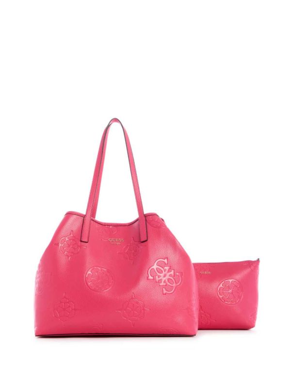 Pink Women's Guess Vikky Logo Large Tote Bags Australia Sale | 210SVIFEL