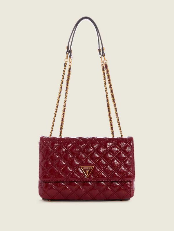 Red Women's Guess Cessily Quilted Convertible Crossbody Bags Australia Sale | 521UXLZSR