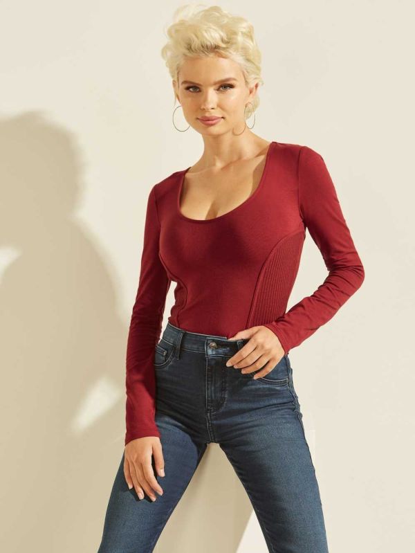 Red Women's Guess Eco Rommi Top Tops Australia Sale | 815RALYJG