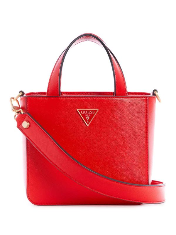 Red Women's Guess Layla Mini Tote Bags Australia Sale | 638UEVTNW