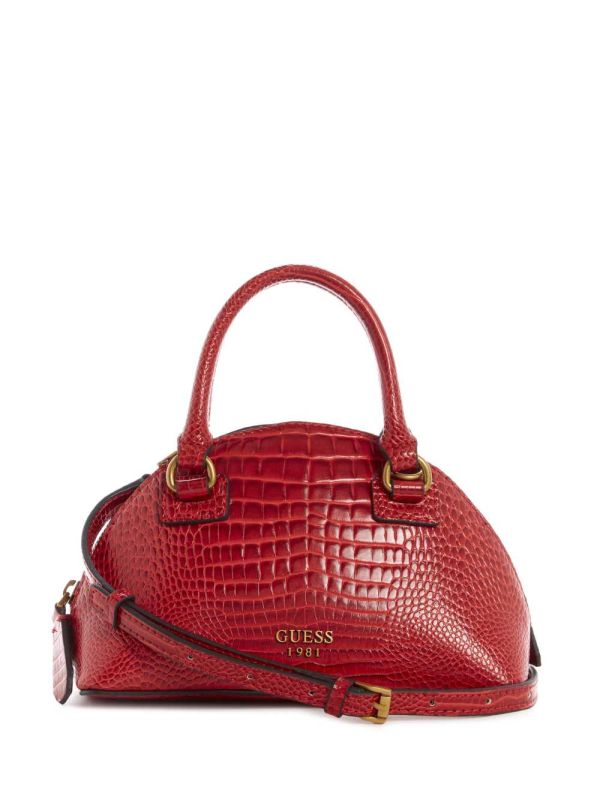 Red Women's Guess Shilah Small Dome Crossbody Bags Australia Sale | 276GKJBQE